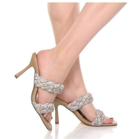 STEVE MADDEN Dymes Rhinestone Heeled Sandal - Nude - Picture 2 of 10